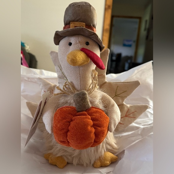 Martha Stewart Plush TURKEY Holding a Pumpkin. 14” Tall. - Picture 1 of 1